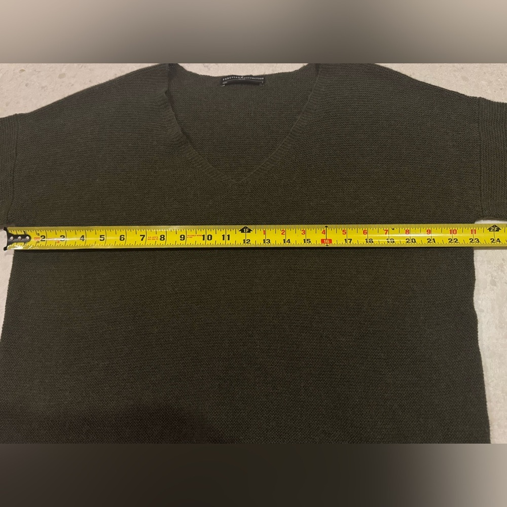Peruvian Connection Forest Green V-Neck Sweater L - Picture 6 of 8